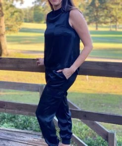 Fate BOTTOMS Satin Jogger Pants