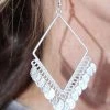 LA3Accessories Silver Coin Drop Earrings