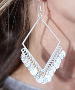 LA3Accessories Silver Coin Drop Earrings