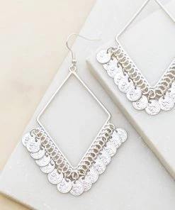 LA3Accessories Silver Coin Drop Earrings