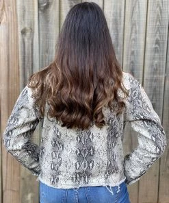 Mystree Snake Skin Trucker Jacket OUTERWEAR