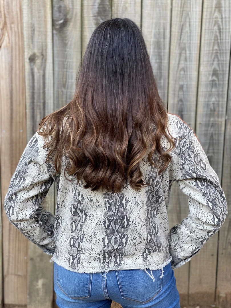 Mystree Snake Skin Trucker Jacket OUTERWEAR