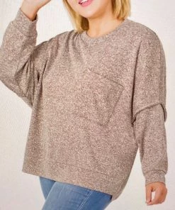 Zenana Speckled Mocha Sweater