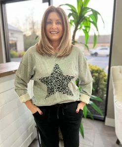 Mono B Cheetah Star Sweatshirt
