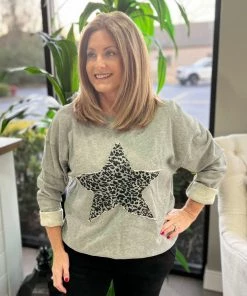Mono B Cheetah Star Sweatshirt