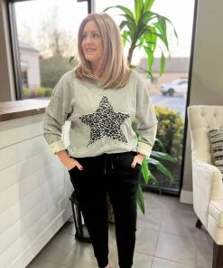 Mono B Cheetah Star Sweatshirt
