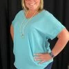 Zen Turquoise V-Neck Top