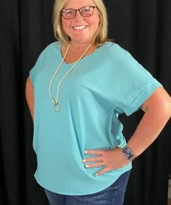 Zen Turquoise V-Neck Top