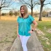 Savannah Jane Teal V-Neck Top