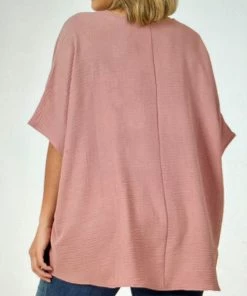 Zenana Rose V-Neck Textured Top