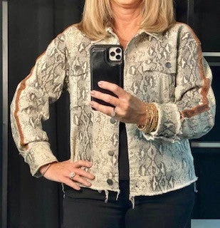 Mystree Snake Skin Trucker Jacket OUTERWEAR