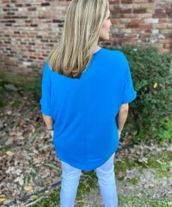 Entro Blue V-Neck Tee TOPS