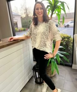 Cherish Snake Skin Thermal Top