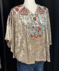 Andree By Unit Embroidered Velvet Tunic