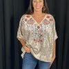 Andree By Unit Embroidered Velvet Tunic