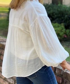 Fate Puff Sleeve Button Down Top TOPS