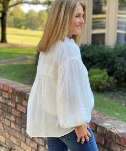 Fate Puff Sleeve Button Down Top TOPS