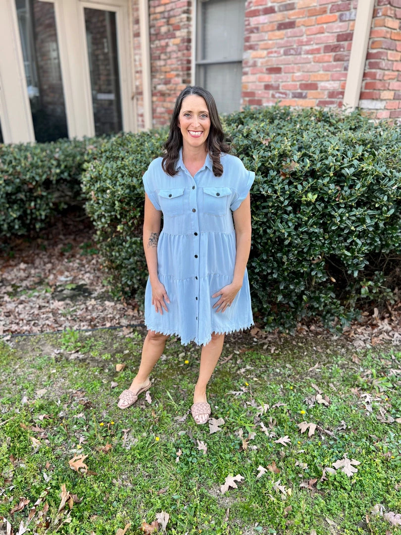 Umgee Light Denim Dress DRESSES