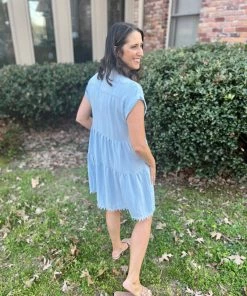Umgee Light Denim Dress DRESSES