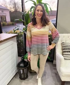 Andree By Unit Multi-Color Pull Over Top TOPS