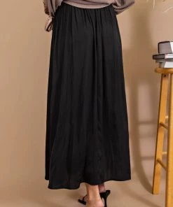 Kori America Black A-Line Flowy Skirt