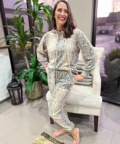 Cherish Brushed Snake Skin Joggers BOTTOMS