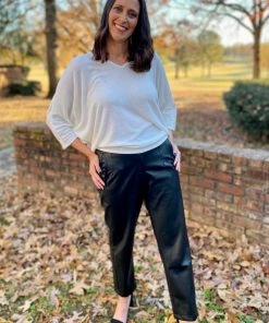 Urban Daizy Black Leather Pants BOTTOMS