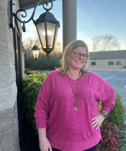 Zenana TOPS Mélange V-Neck Sweater