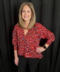 Jodifl TOPS Bright Leopard Pattern Top