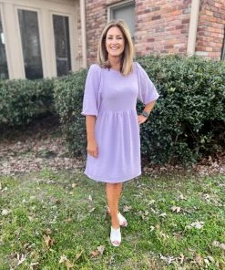 2Hearts Lilac Dress 3/4 SLEEVE