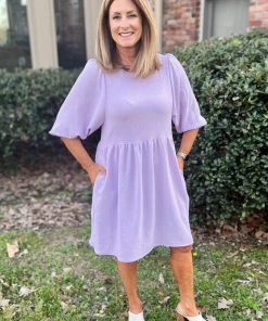 2Hearts Lilac Dress 3/4 SLEEVE