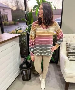 Andree By Unit Multi-Color Pull Over Top TOPS