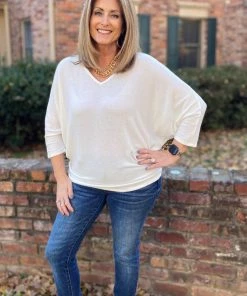 Andree By Unit TOPS Ivory Dolman Sleeve Top