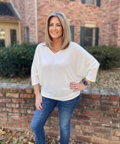 Andree By Unit TOPS Ivory Dolman Sleeve Top