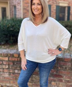 Andree By Unit TOPS Ivory Dolman Sleeve Top